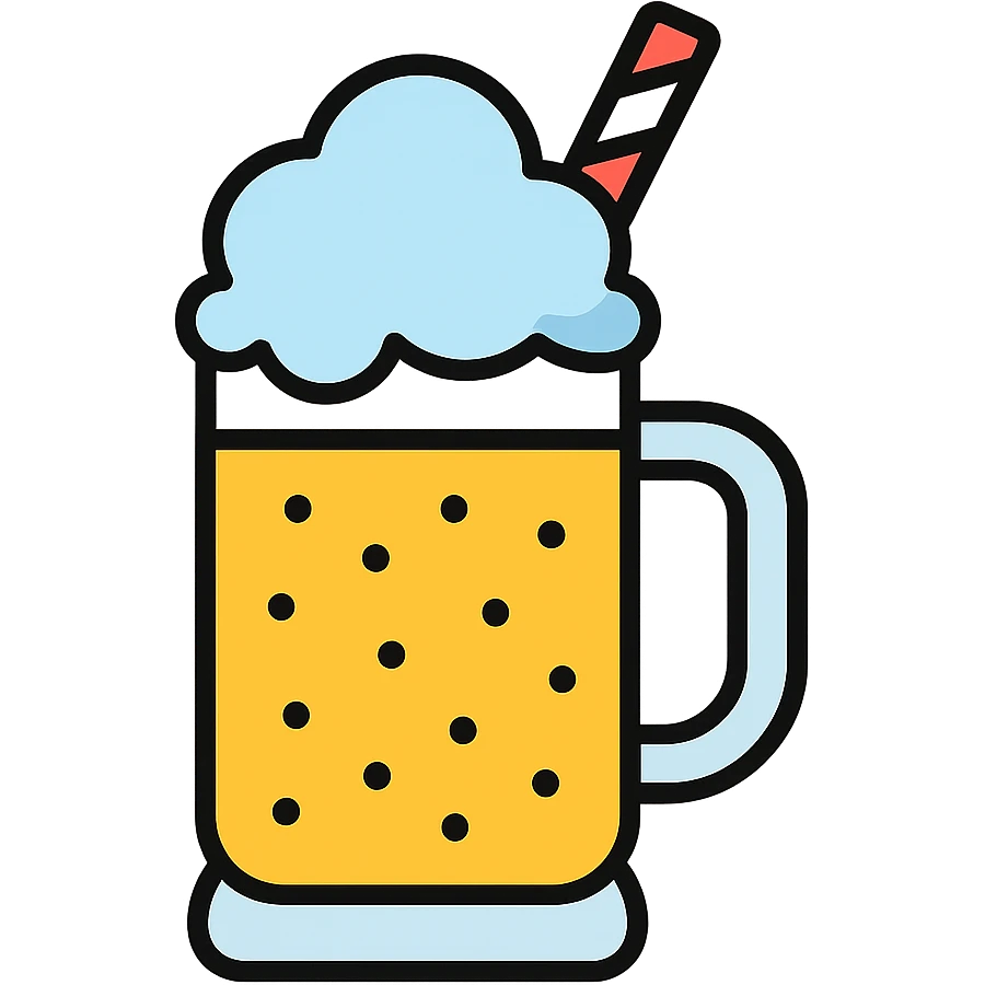 simple and clean color outline icon of cream soda emoji