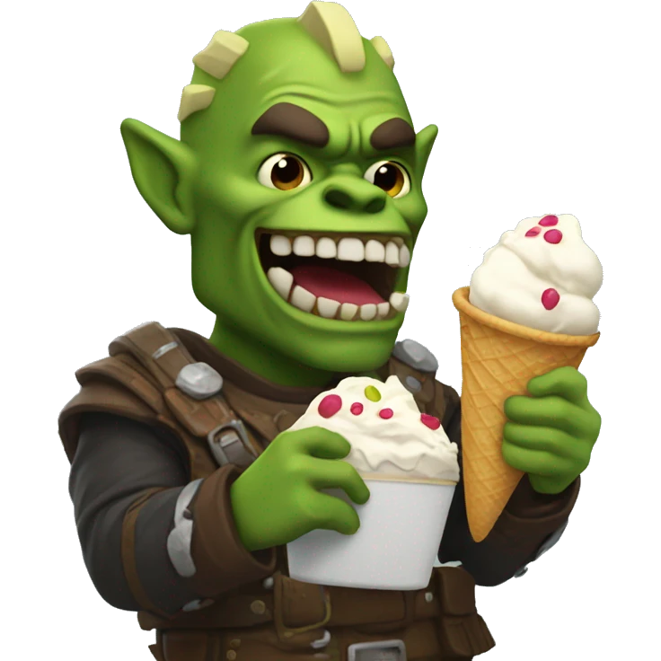 an ork eating ice cream  emoji