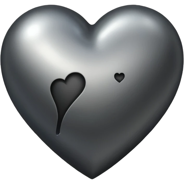 Charcoal metallic heart  emoji