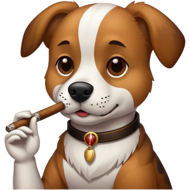 A dog smoking emoji