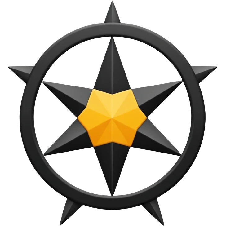 Pentagrama de color negro emoji