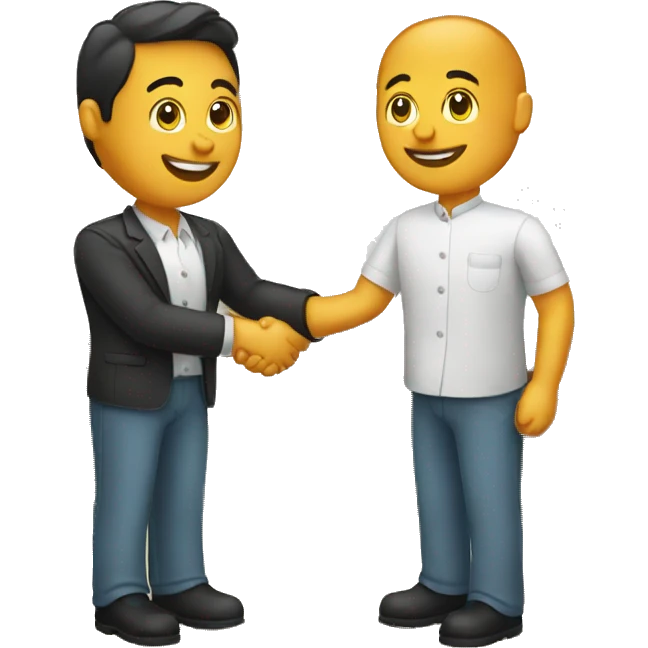 restaurant owner and blogger shake hands emoji