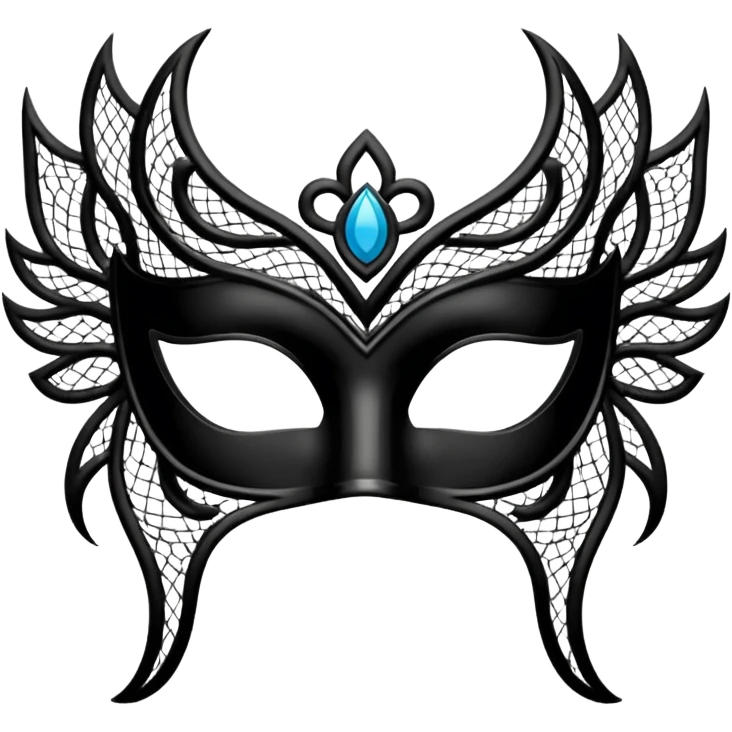 Un masque de balle masqué en dentelle noir emoji