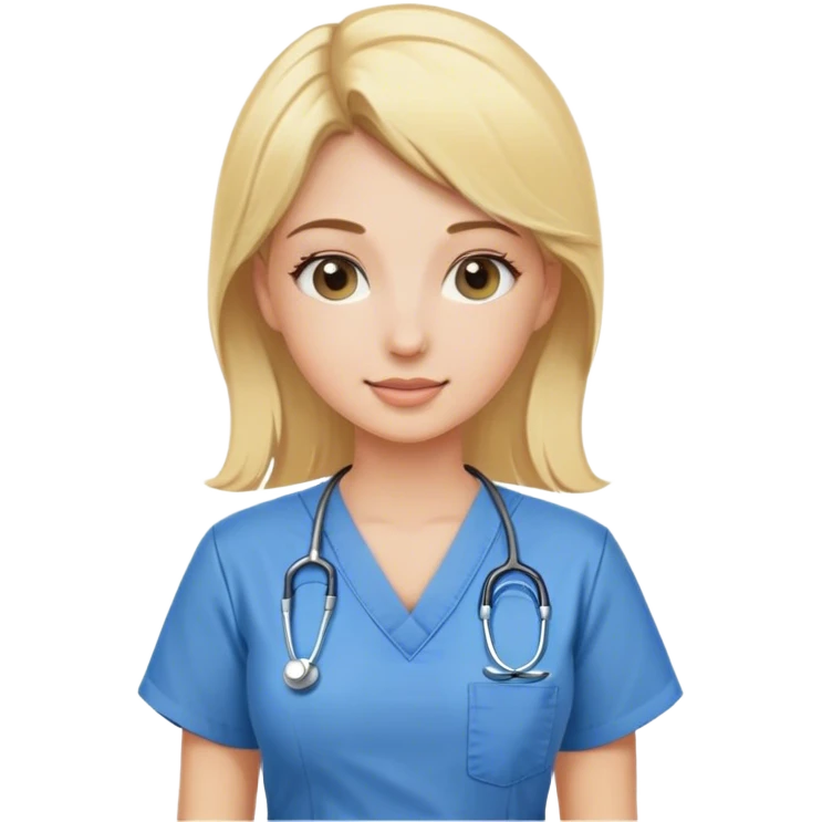 Blonde woman wearing nursing scrubs  emoji