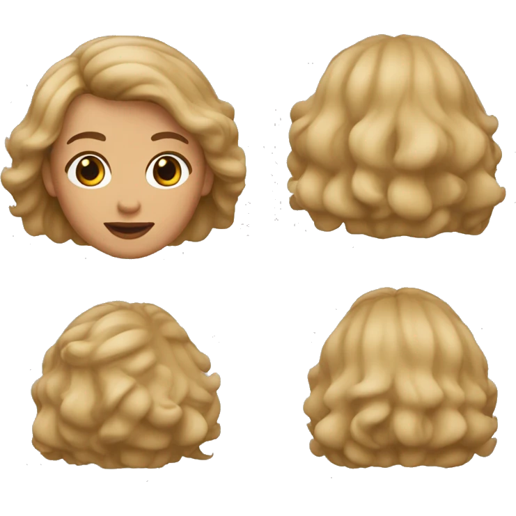 Memoji con el pelo de lado color castaño piel blanca   emoji