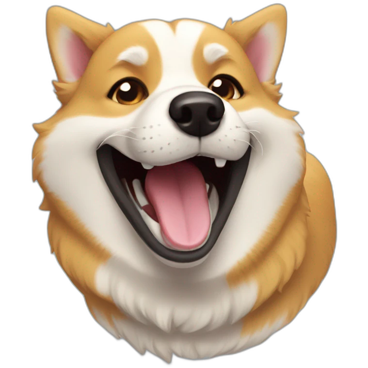 Golden corgi husky laugh emoji