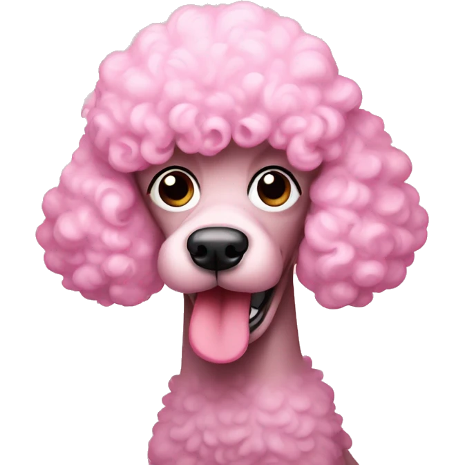 Pink poodle crying emoji
