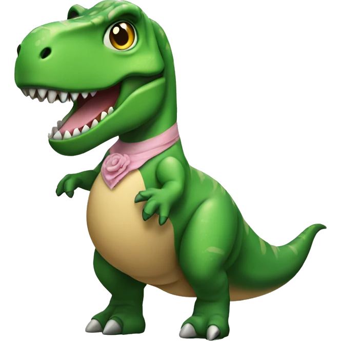 T-Rex wearing dress emoji