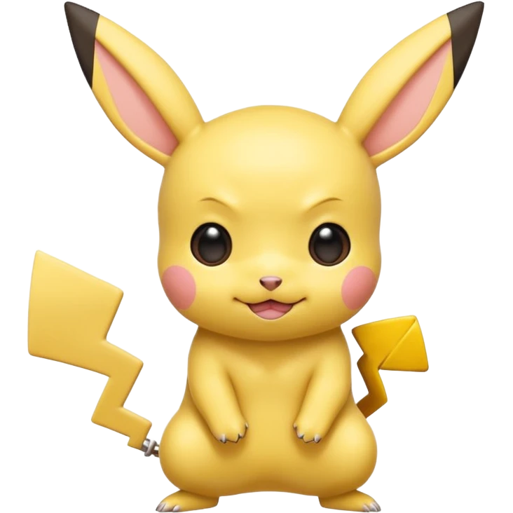a hairless cute chibi pikachu  emoji