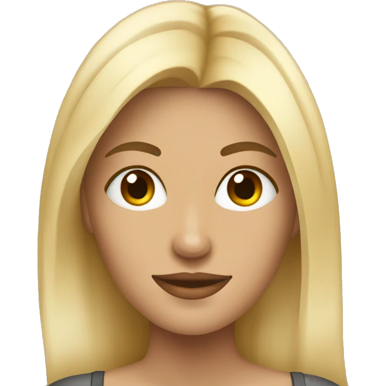 Blonde fit girl with coffee emoji