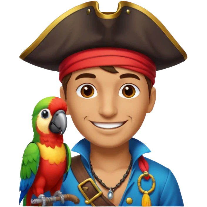 pirate and parrot emoji