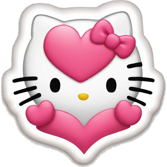 hello kitty with heart emoji