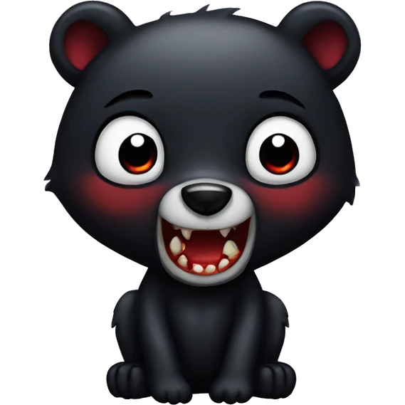 black bear as vampire emoji