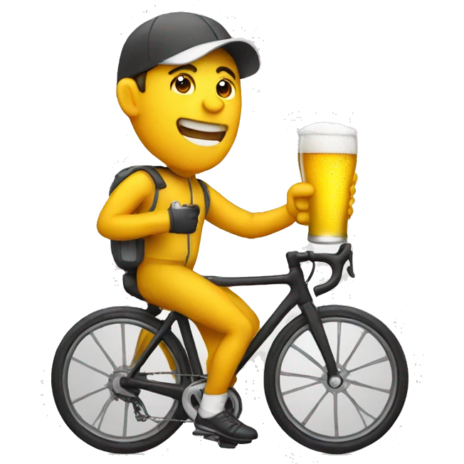 cyclist drink beer emoji