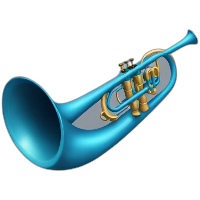 Round hunting horn blue emoji