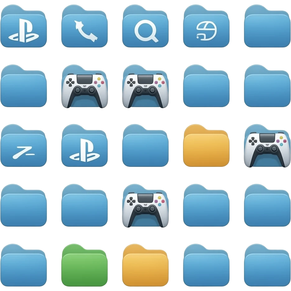 icone avec plein de dossier d applications ps5 emoji