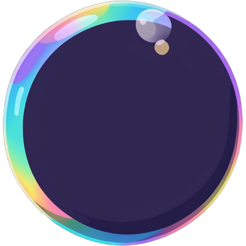 big iridescent soap bubble with small bubbles next to it emoji