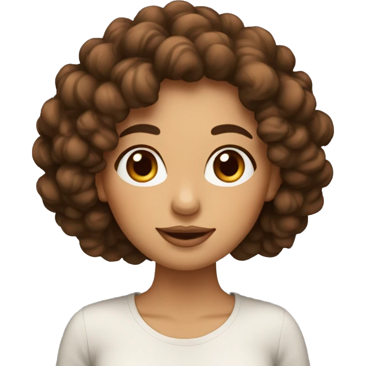 Femme avec des cheveux bouclés brun foncé très long  emoji