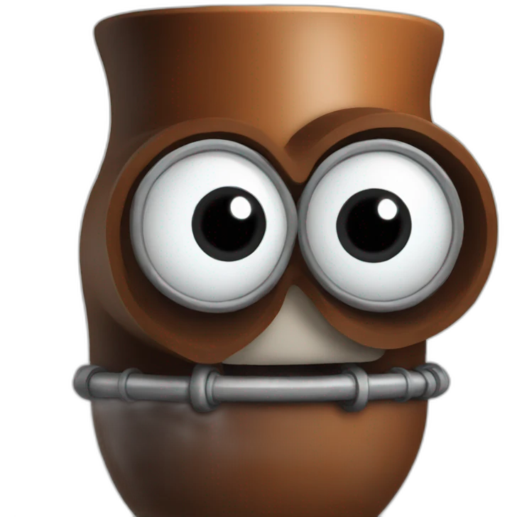 Pipe with eyes and mouth emoji