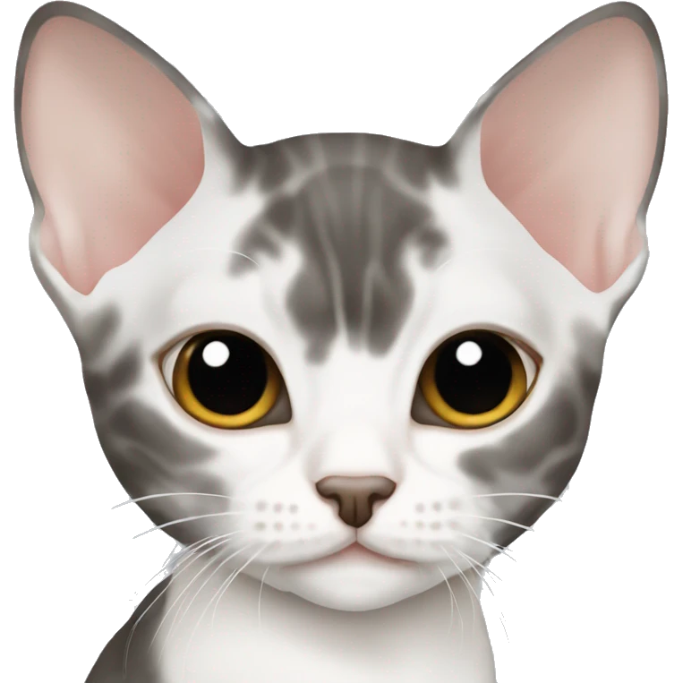 Devon Rex white and gray emoji