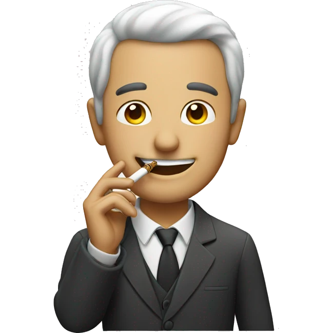 A man smoking and smiled  emoji