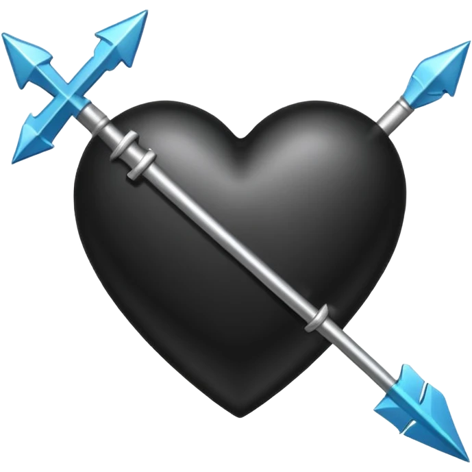 Black heart with cross arrow. Don't use red colour  emoji