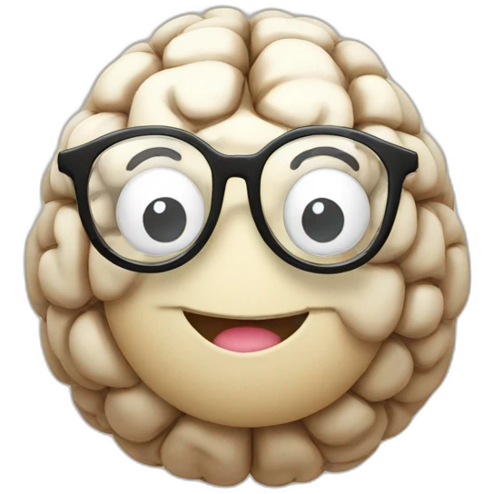 Happy brain with glasses  emoji