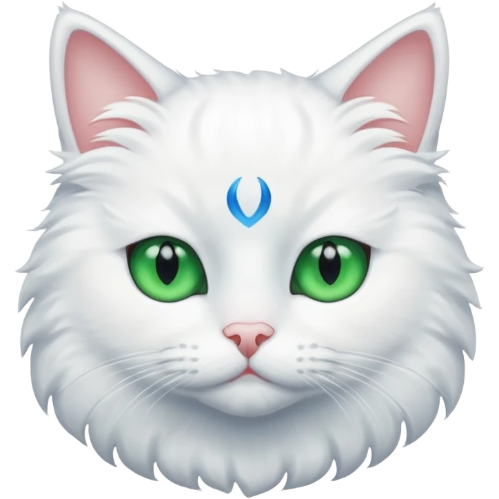 Gato branco um olho verde e um olho azul emoji