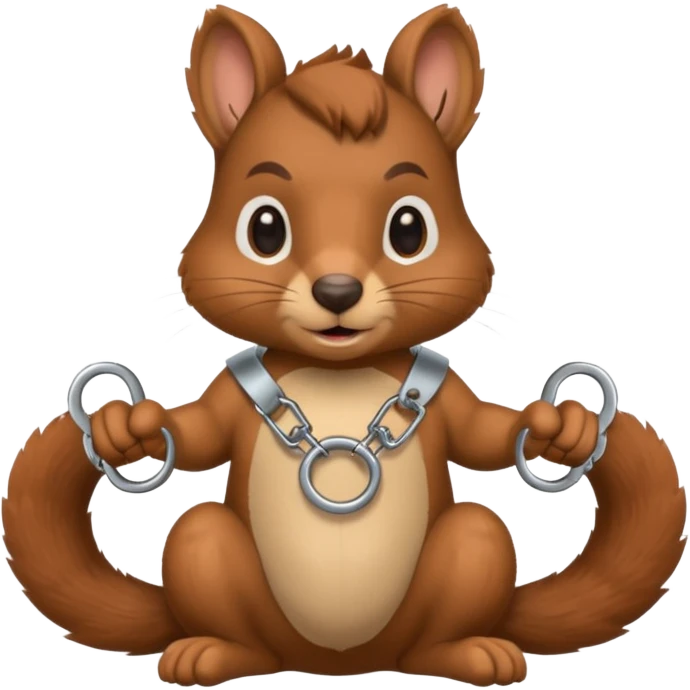 Squirrel in handcuffs, arrested emoji