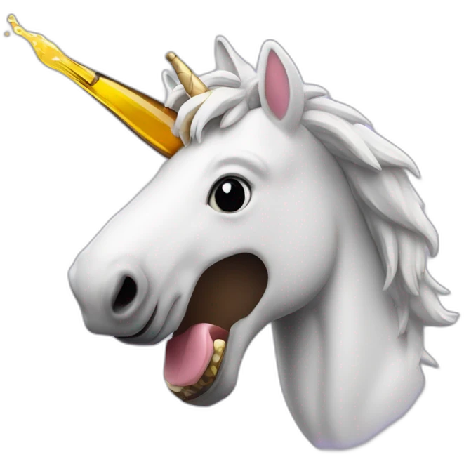 Unicorn drinking beer emoji