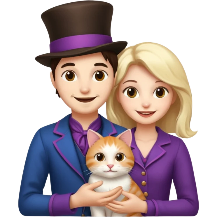 Youmagician couple and their pet cat emoji