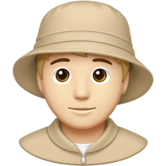 Beige Kangol bucket hat, light tan color, casual headwear emoji