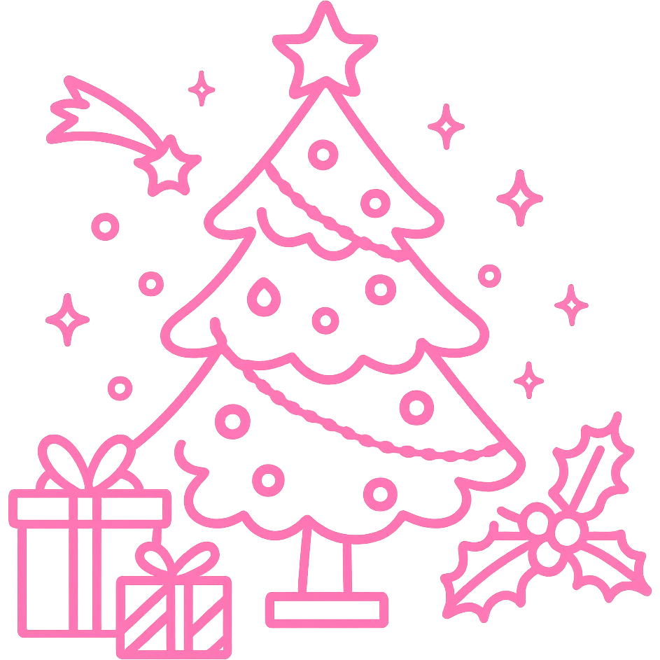 Pink christmas, remove background  emoji