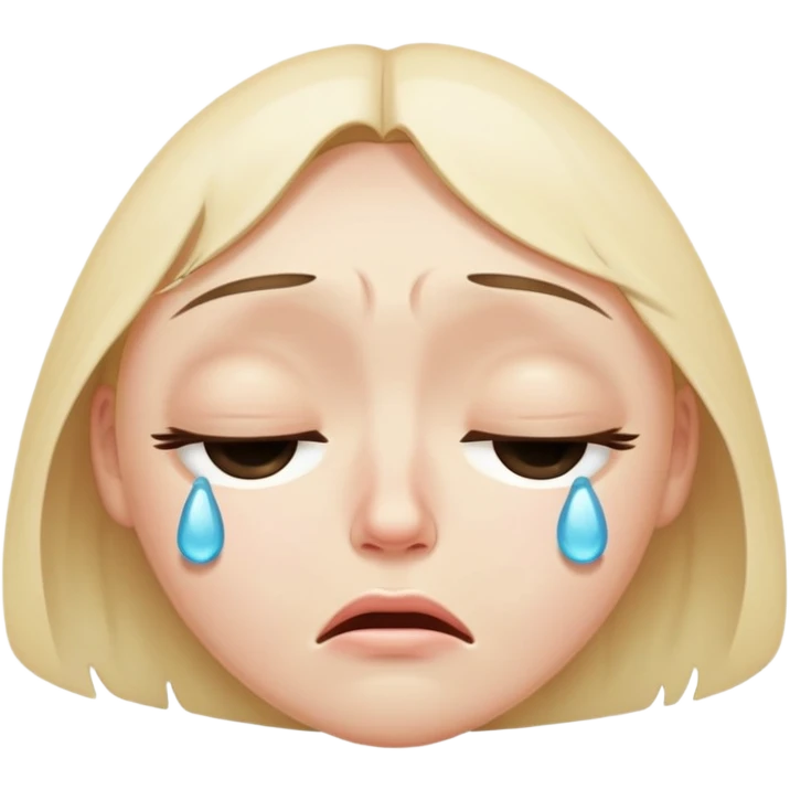 Crying face eyes closed with teardrop emoji