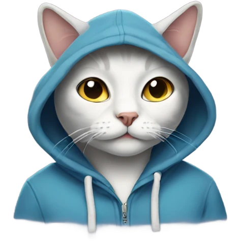 Cat wearing a hoodie  emoji