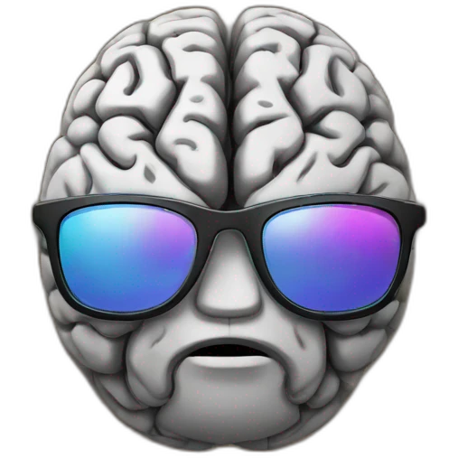 brain with sunglasses emoji