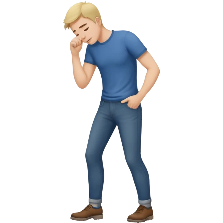 A white man scratching his butt emoji