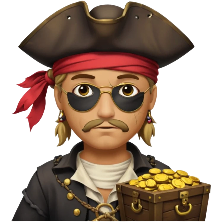 pirate with treasure. emoji