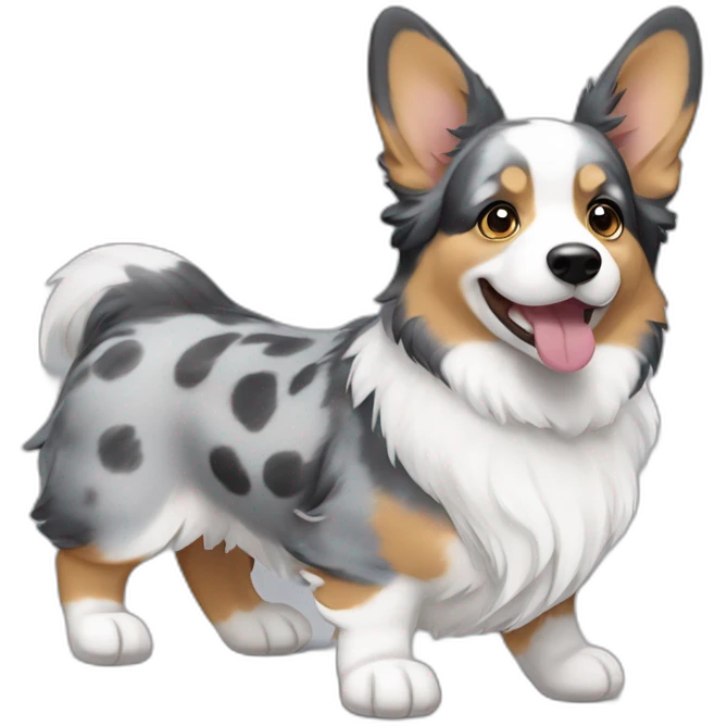 Blue Merle corgi emoji