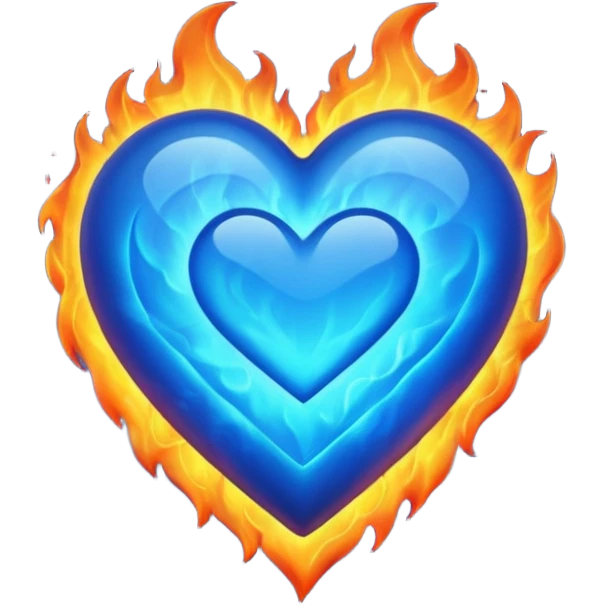 Mavi kalp ateşli emoji