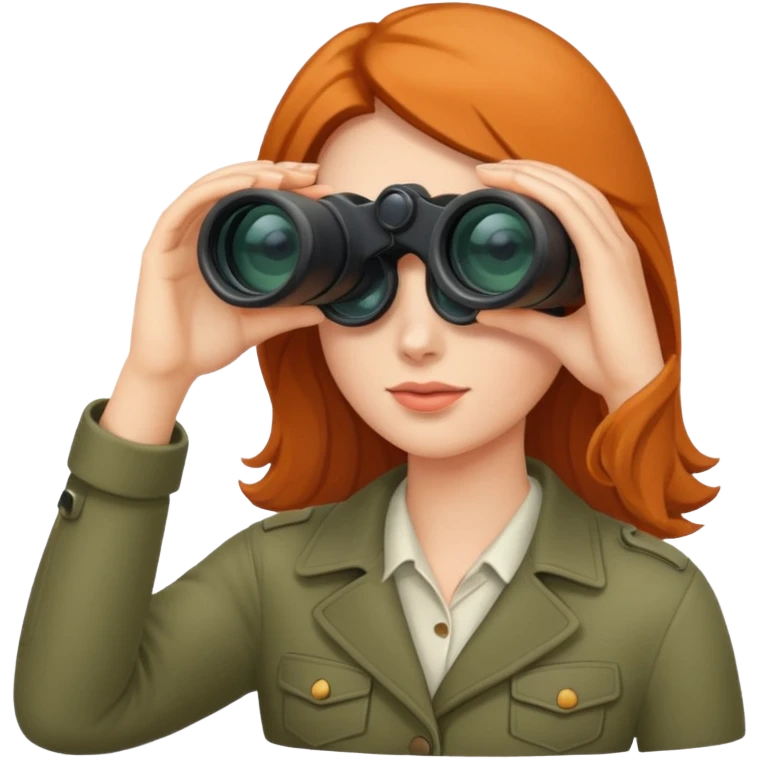 a woman looking into binoculars emoji