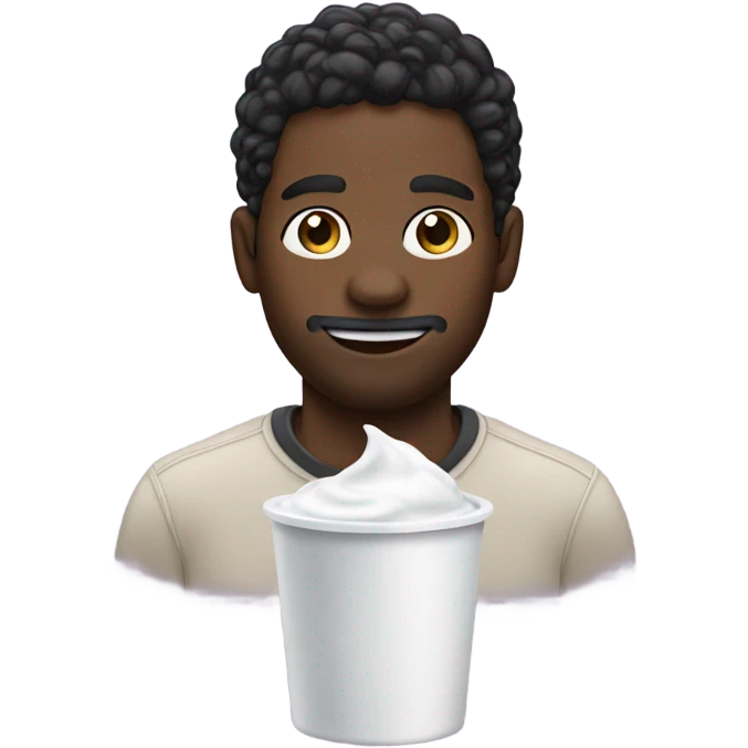 Black man with yogurt on face emoji