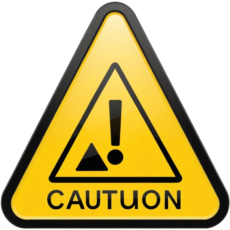 Caution Sign – yellow triangle, Subway Sign. emoji