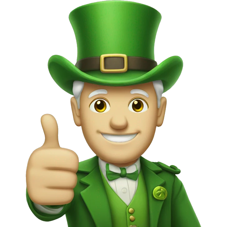 Irishman shows thumbs up emoji
