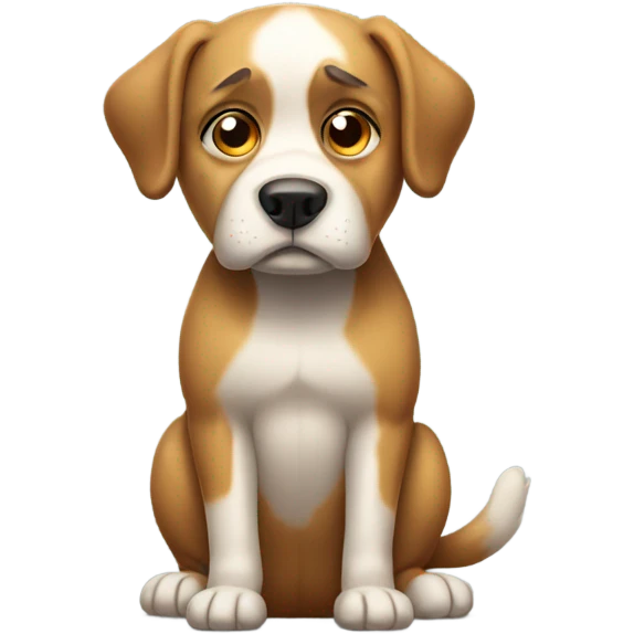 sad dog full body emoji