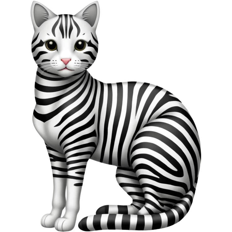 Cat on zebra emoji