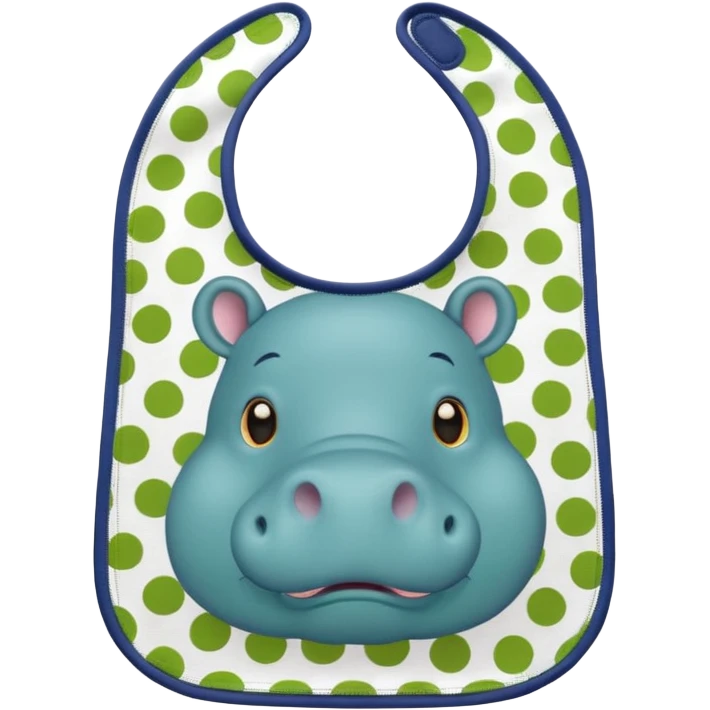 Green bib hippo pattern emoji