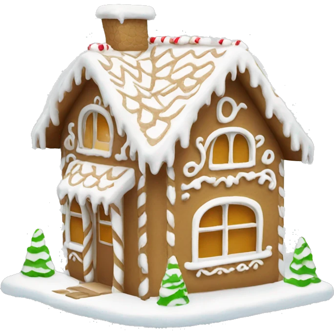 Cosy white gingerbread house  emoji