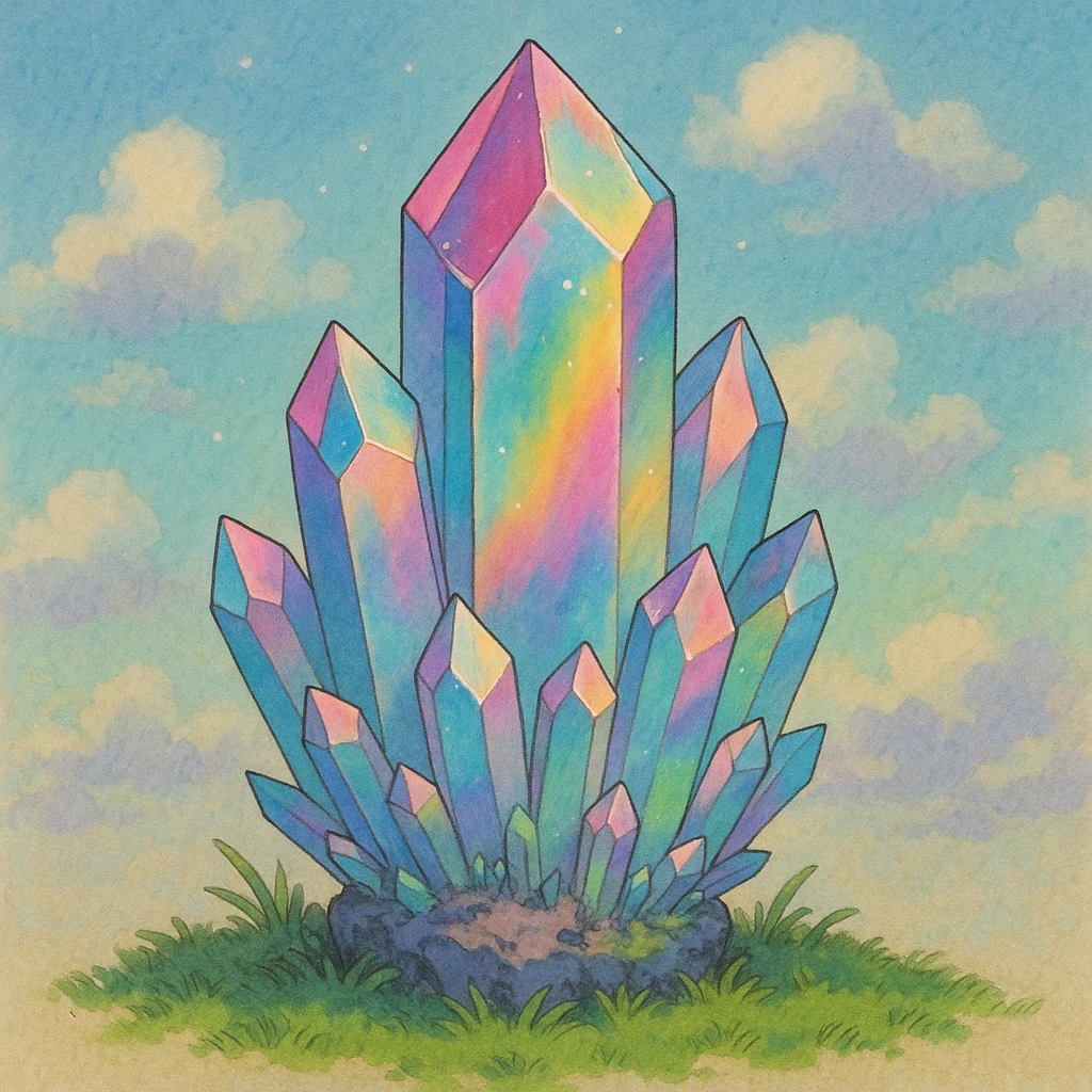 rainbow aura quartz crystal emoji
