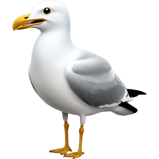 seagull eating chips emoji